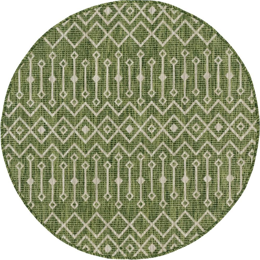 Unique Loom 8 Ft Round Rug in Green (3159574). The main picture.