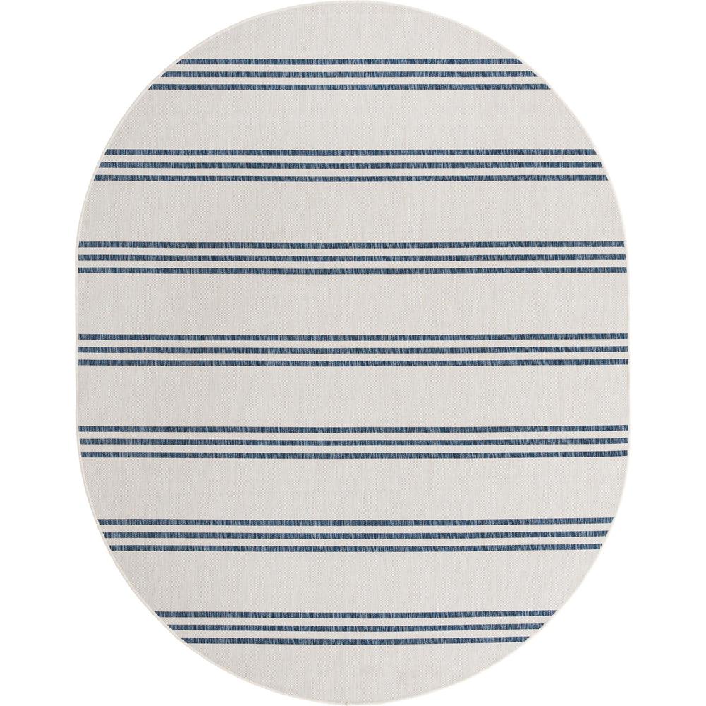 Jill Zarin Outdoor Anguilla Area Rug 7' 10" x 10' 0", Oval Ivory. Picture 1