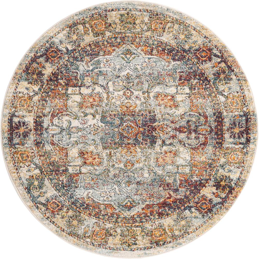 Unique Loom 5 Ft Round Rug in Ivory (3161751). Picture 1