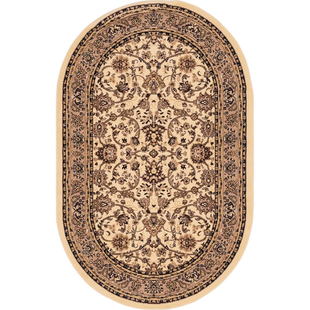 Unique Loom 5x8 Oval Rug in Ivory (3152880). Picture 1