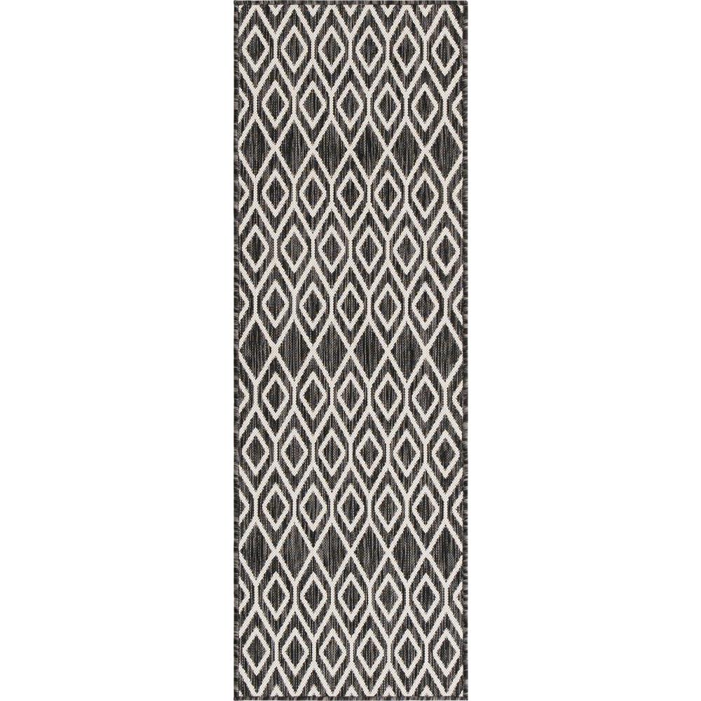 Jill Zarin Outdoor Turks and Caicos Area Rug 2' 0" x 6' 0", Runner Charcoal Gray. Picture 1
