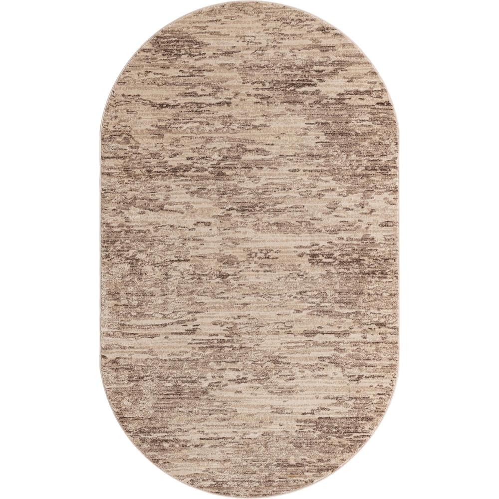 Unique Loom 5x8 Oval Rug in Brown (3154226). Picture 1