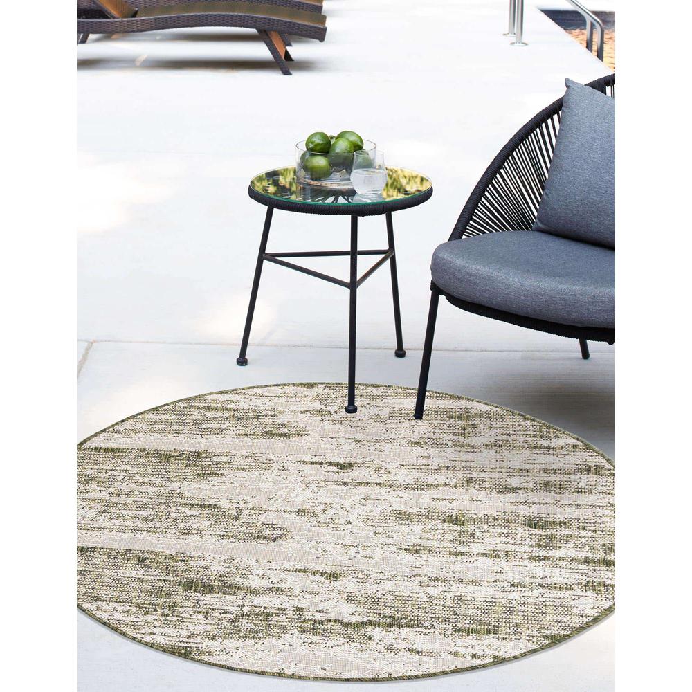 Outdoor Modern Collection, Area Rug, Green, 3' 0" x 3' 0", Round. Picture 3