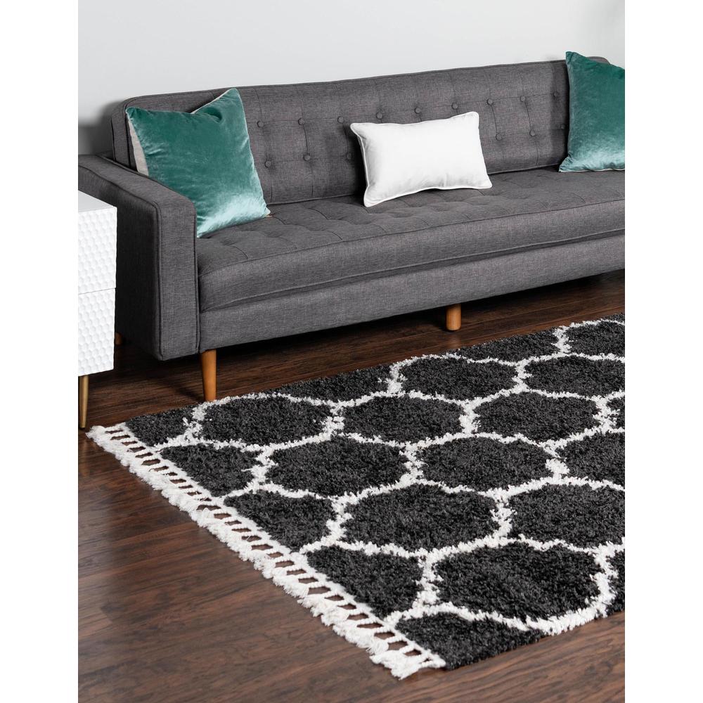 Hygge Shag Collection, Area Rug, Black and White, 4' 0" x 6' 0", Rectangular. Picture 3