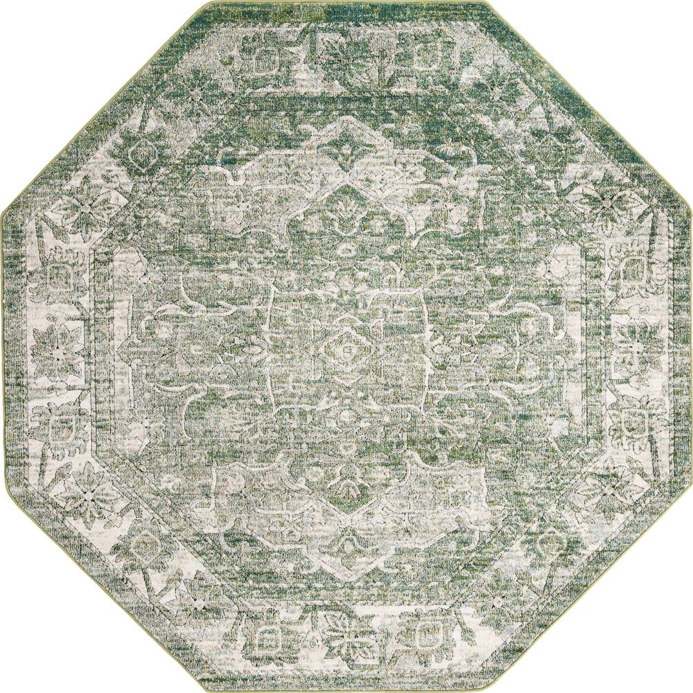 Unique Loom 8 Ft Octagon Rug in Green (3161866). Picture 1