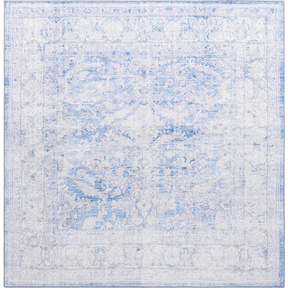 Unique Loom 7 Ft Square Rug in Blue (3161311). Picture 1