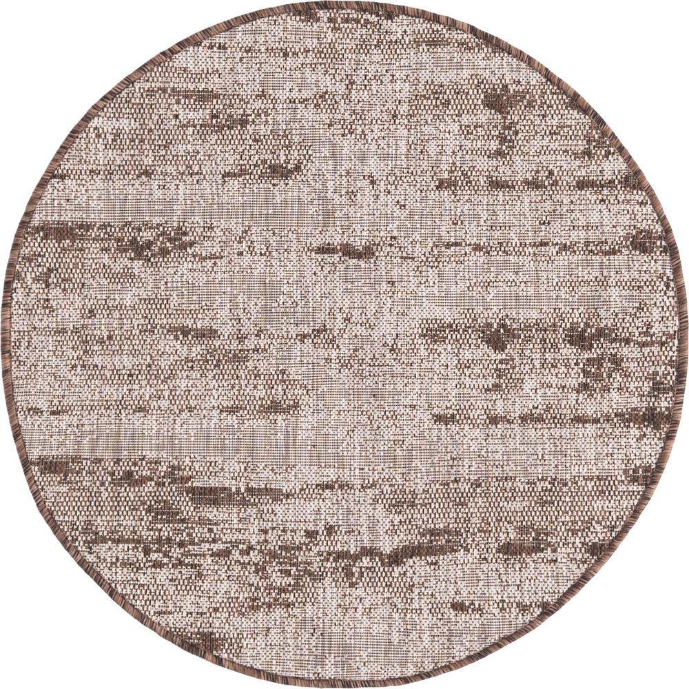 Outdoor Modern Collection, Area Rug, Brown, 3' 0" x 3' 0", Round. Picture 1