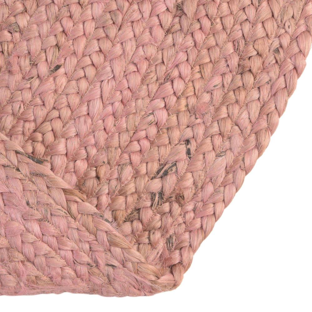 Braided Jute Collection, Area Rug, Light Pink, 8' 0" x 8' 0", Round. Picture 7