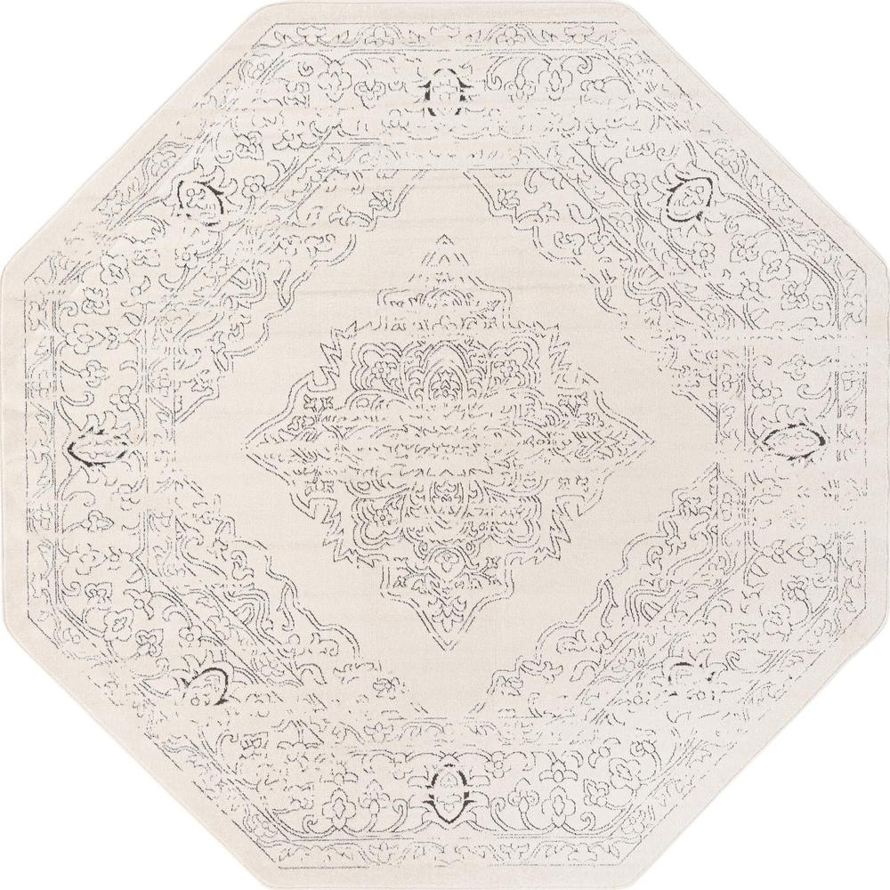 Unique Loom 8 Ft Octagon Rug in White (3161710). Picture 1