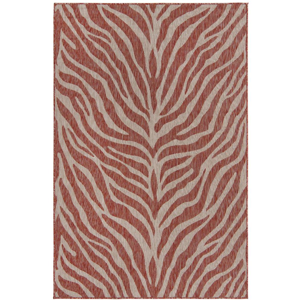 Outdoor Safari Collection, Area Rug, Rust Red, 5' 3" x 7' 10", Rectangular. Picture 1