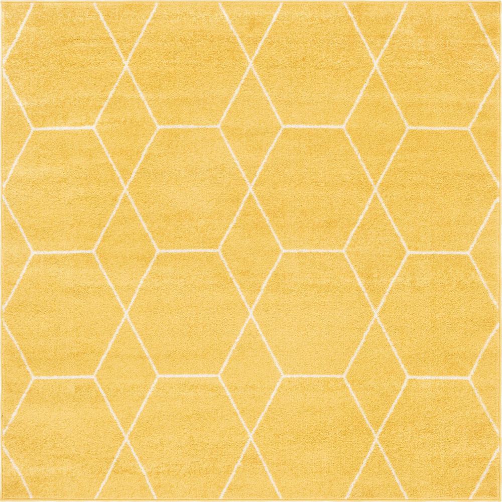 Unique Loom 6 Ft Square Rug in Yellow (3151630). Picture 1