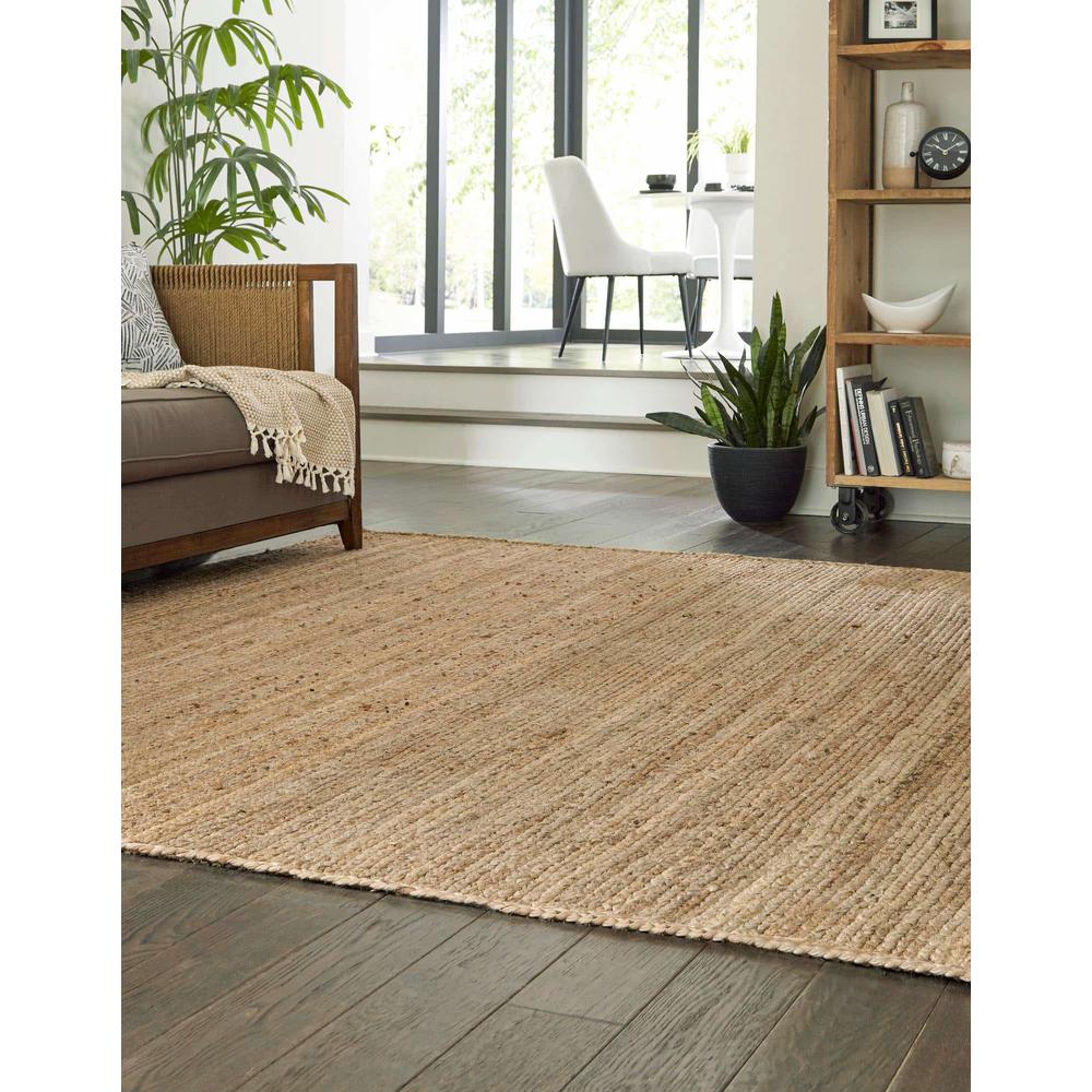 Braided Jute Collection, Area Rug, Natural, 4' 1" x 4' 1", Square. Picture 3