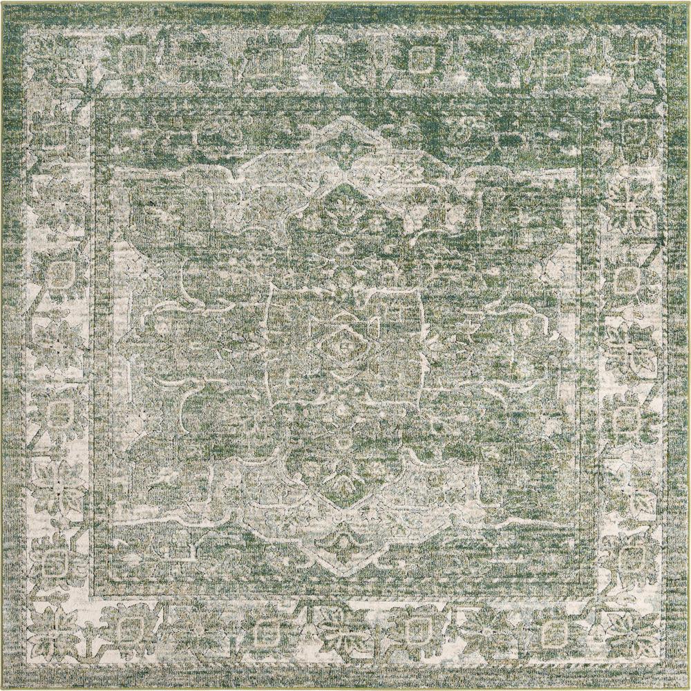 Unique Loom 8 Ft Square Rug in Green (3161861). Picture 1