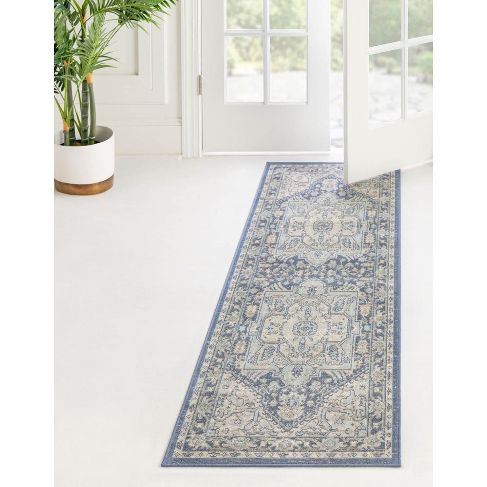Unique Loom 8 Ft Runner in French Blue (3154823). Picture 1