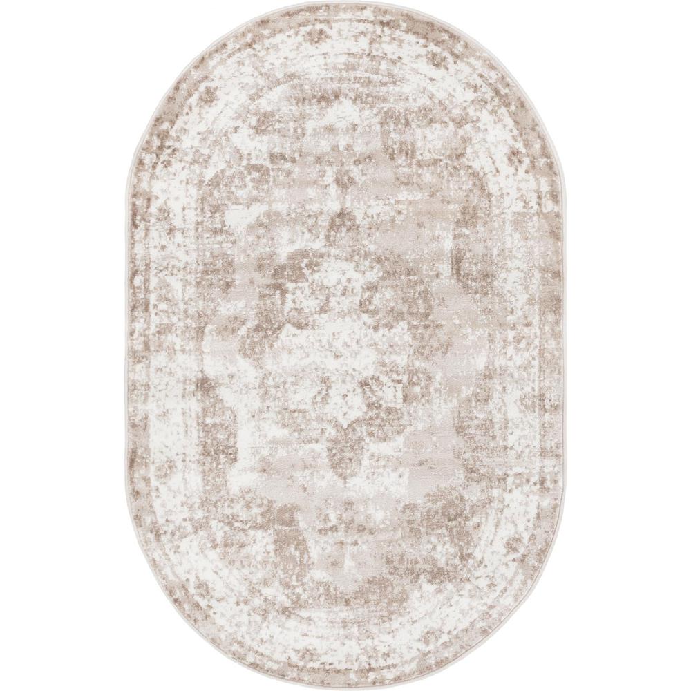 Unique Loom 3x5 Oval Rug in Light Brown (3151872). Picture 1