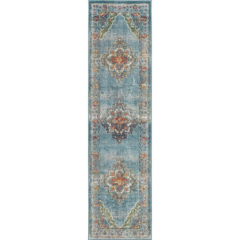 Unique Loom 10 Ft Runner in Blue (3161947). Picture 1