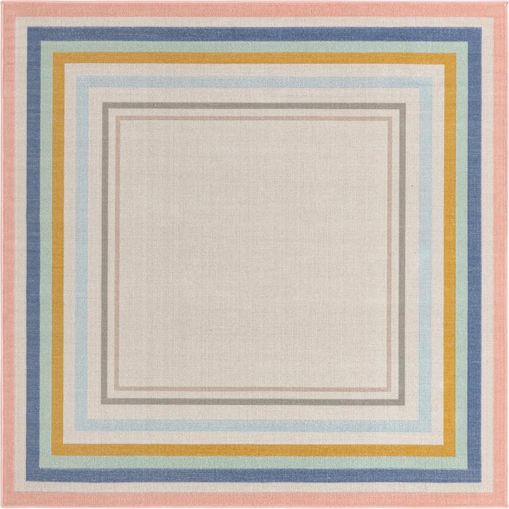 Unique Loom 6 Ft Square Rug in Ivory (3157358). Picture 1