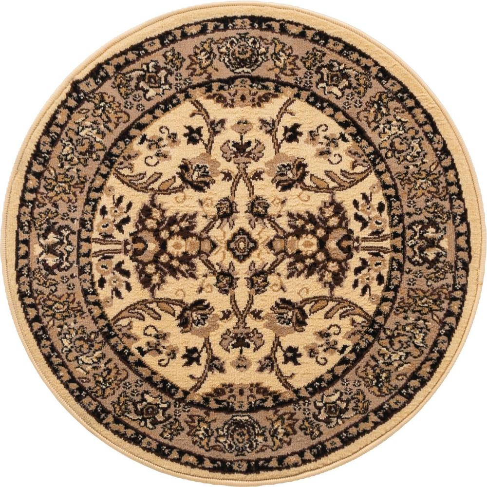 Unique Loom 3 Ft Round Rug in Ivory (3152875). Picture 1