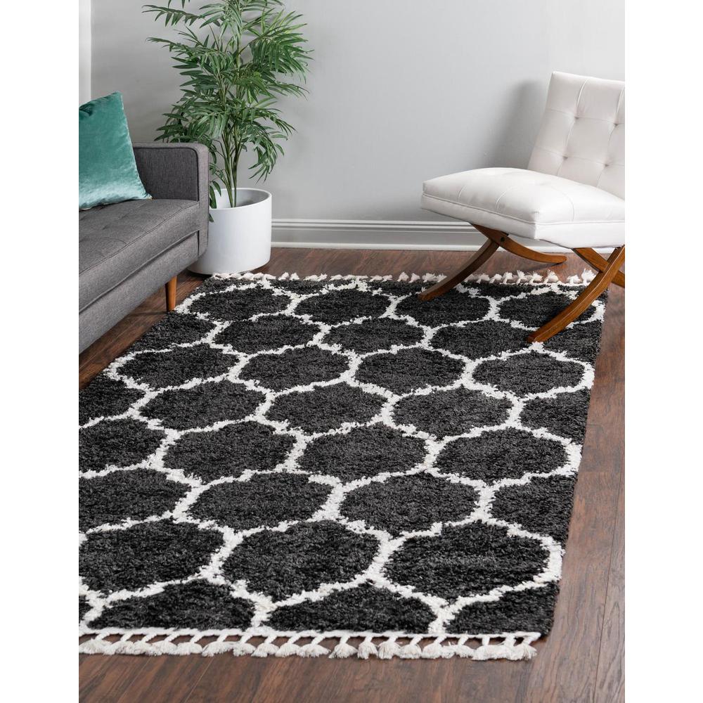 Hygge Shag Collection, Area Rug, Black and White, 4' 0" x 6' 0", Rectangular. Picture 2