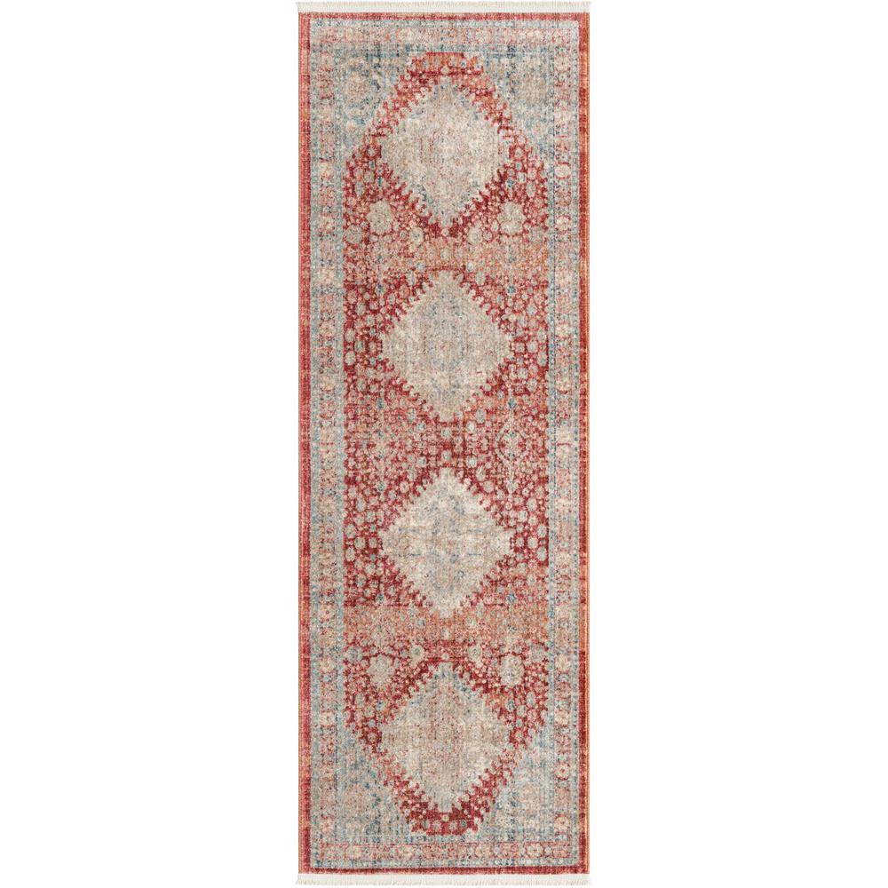 Unique Loom 6 Ft Runner in Red (3147977). Picture 1