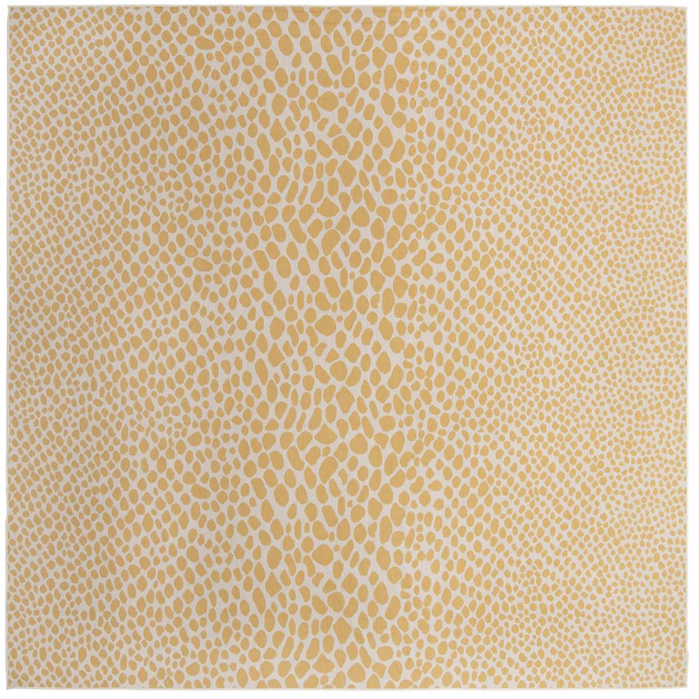 Jill Zarin Outdoor Cape Town Area Rug 13' 0" x 13' 0", Square Yellow Ivory. Picture 1