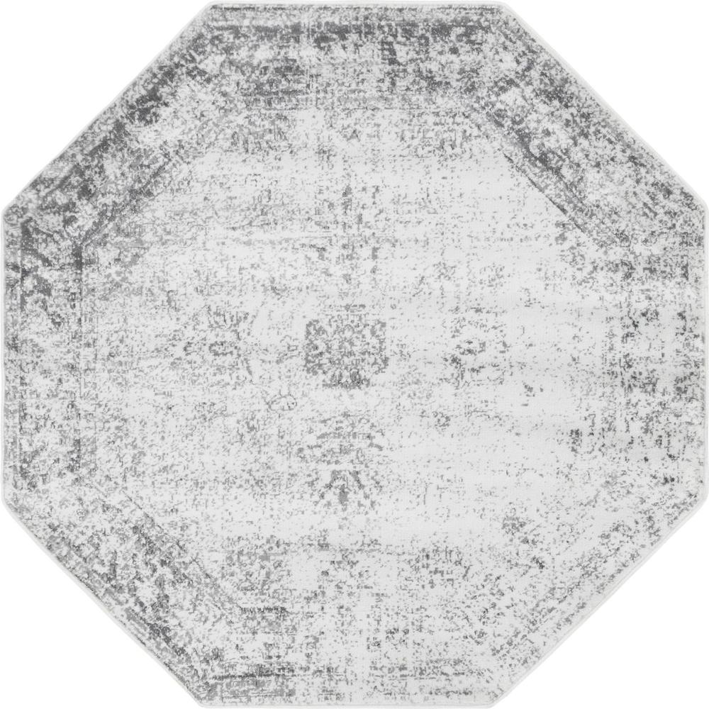 Unique Loom 5 Ft Octagon Rug in Gray (3152838). Picture 1