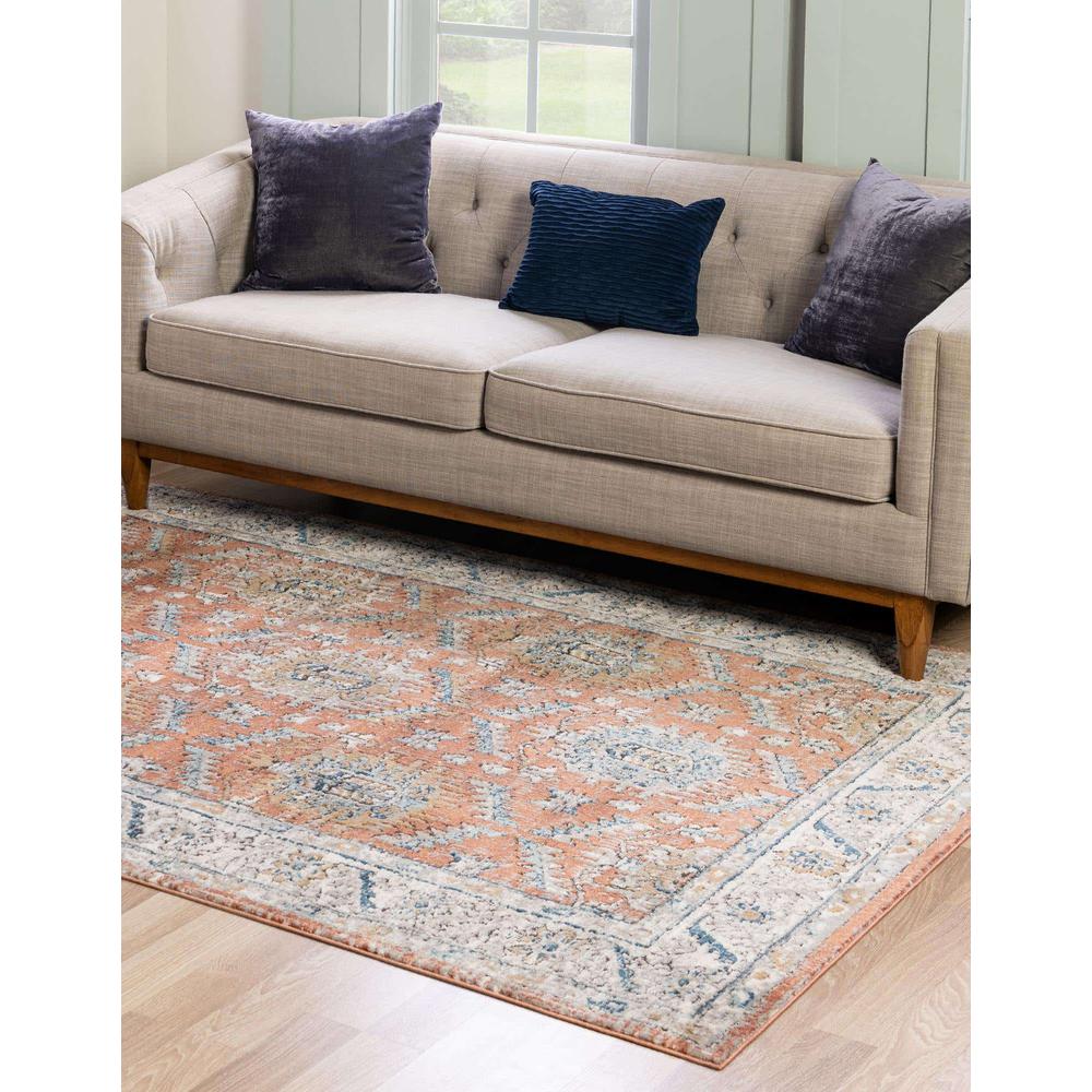 Nyla Collection, Area Rug, Salmon Pink 5' 3" x 8' 0", Rectangular. Picture 3