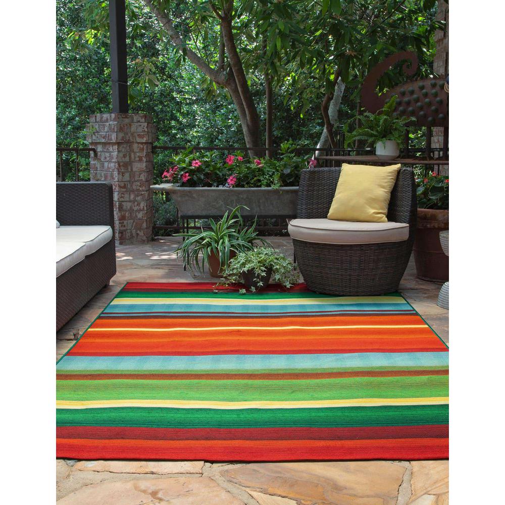 Outdoor Modern Collection, Area Rug, Multi, 4' 0" x 6' 0", Rectangular. Picture 3