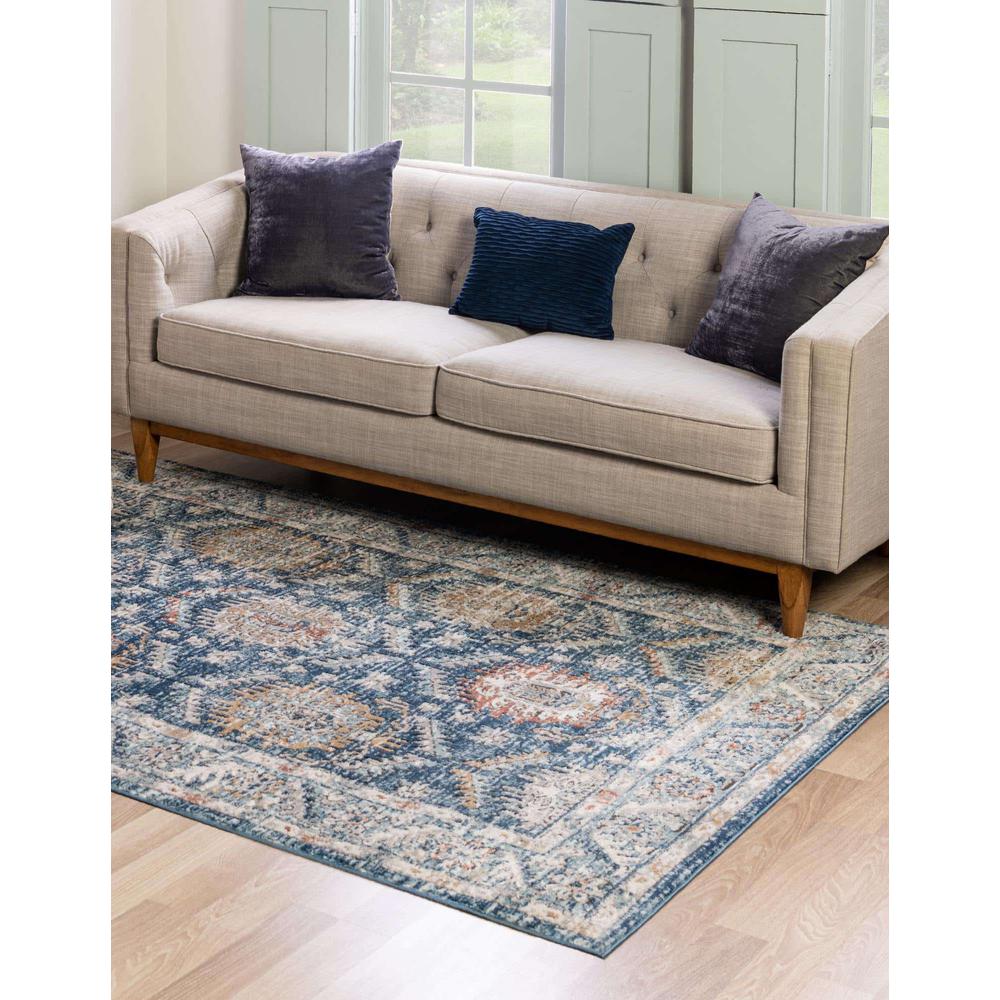 Nyla Collection, Area Rug, Blue 5' 3" x 8' 0", Rectangular. Picture 3
