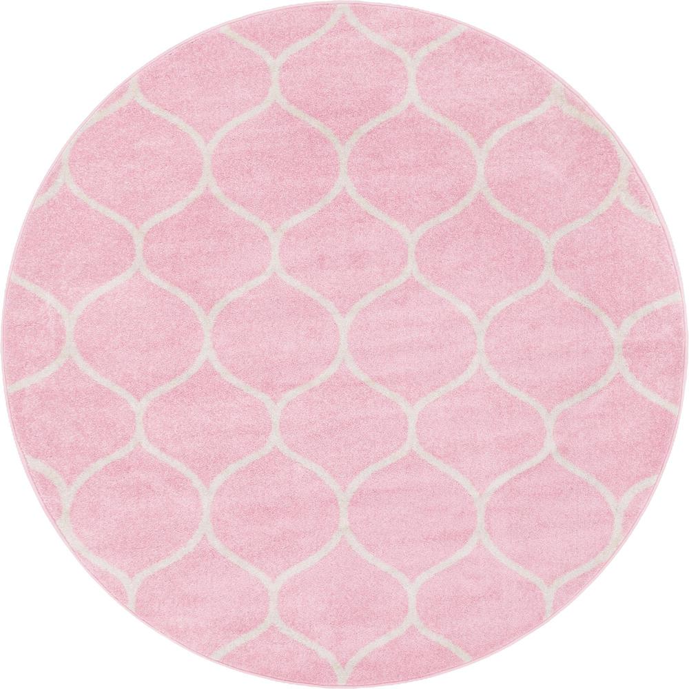 Unique Loom 7 Ft Round Rug in Pink (3151535). Picture 1