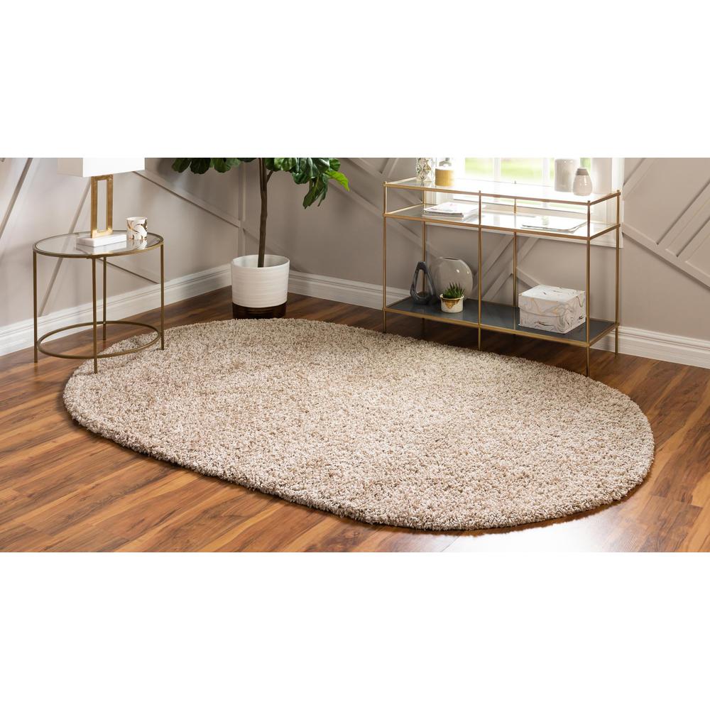 Unique Loom 5x8 Oval Rug in Taupe (3151360). Picture 3