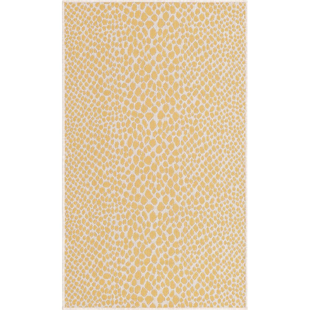 Jill Zarin Outdoor Cape Town Area Rug 3' 3" x 5' 3", Rectangular Yellow Ivory. Picture 1