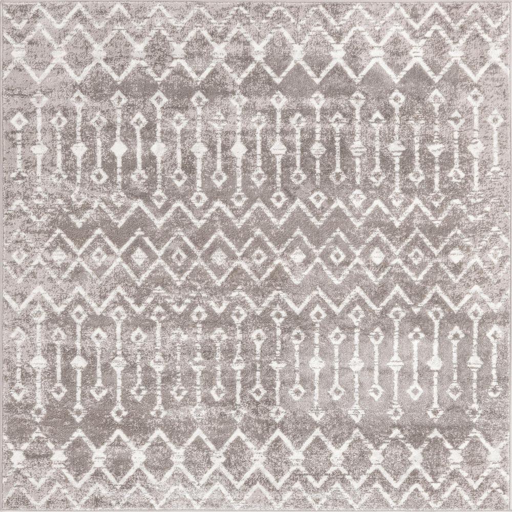 Unique Loom 6 Ft Square Rug in Gray (3161052). Picture 1