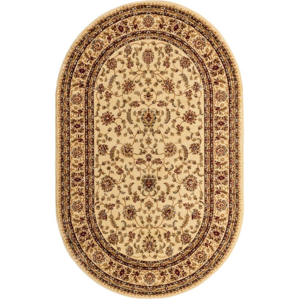 Unique Loom 5x8 Oval Rug in Ivory (3157624). Picture 1