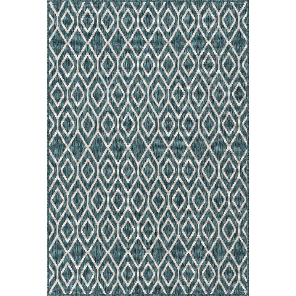 Jill Zarin Outdoor Turks and Caicos Area Rug 4' 0" x 6' 0", Rectangular Teal. Picture 1