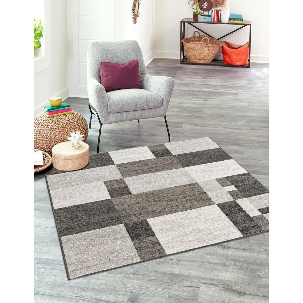Autumn Collection, Area Rug, Gray, 5' 3" x 5' 3", Square. Picture 2