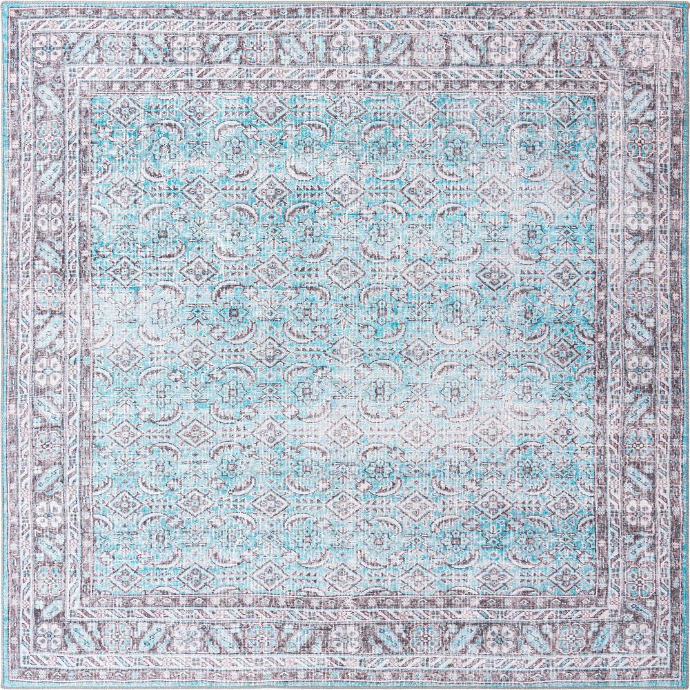 Unique Loom 7 Ft Square Rug in Blue (3161171). Picture 1