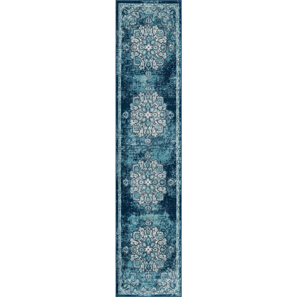 Unique Loom 12 Ft Runner in Blue (3158650). Picture 1