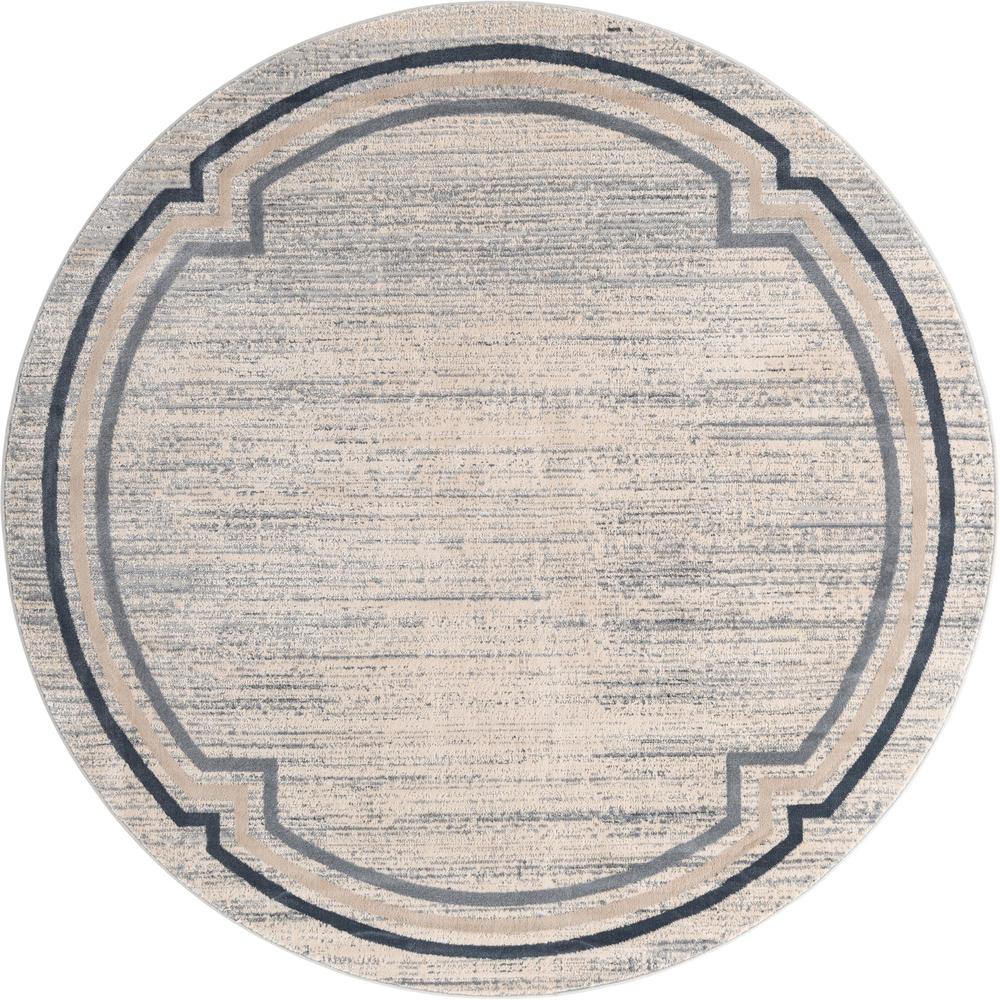 Unique Loom 7 Ft Round Rug in Gray (3154391). Picture 1