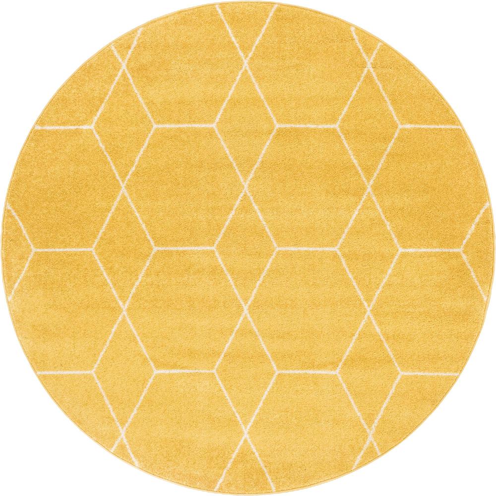 Unique Loom 6 Ft Round Rug in Yellow (3151619). Picture 1