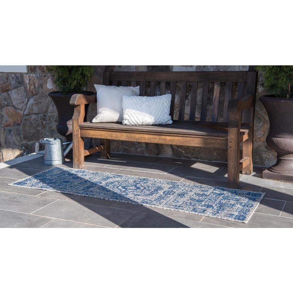 Unique Loom 8 Ft Runner in Blue (3159598). Picture 3