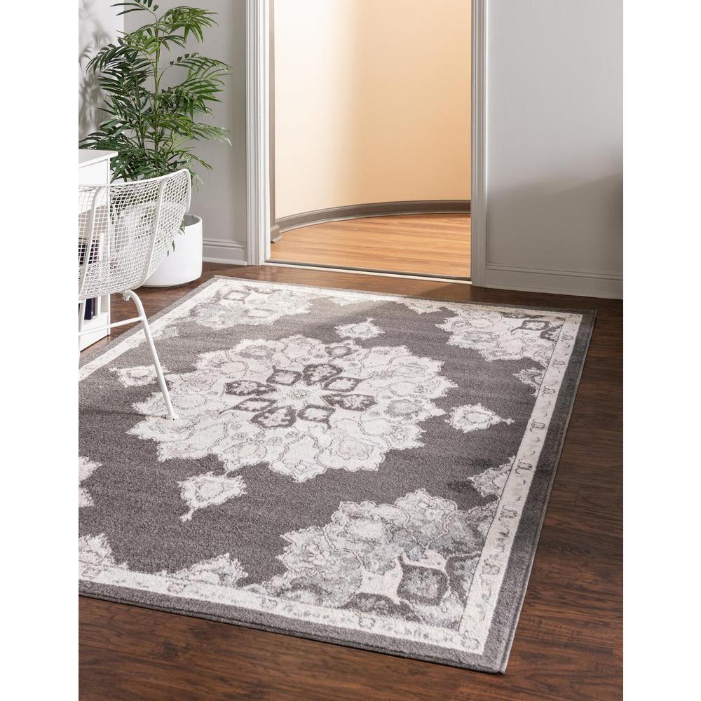 Unique Loom Rectangular 7x10 Rug in Charcoal (3158745). Picture 1