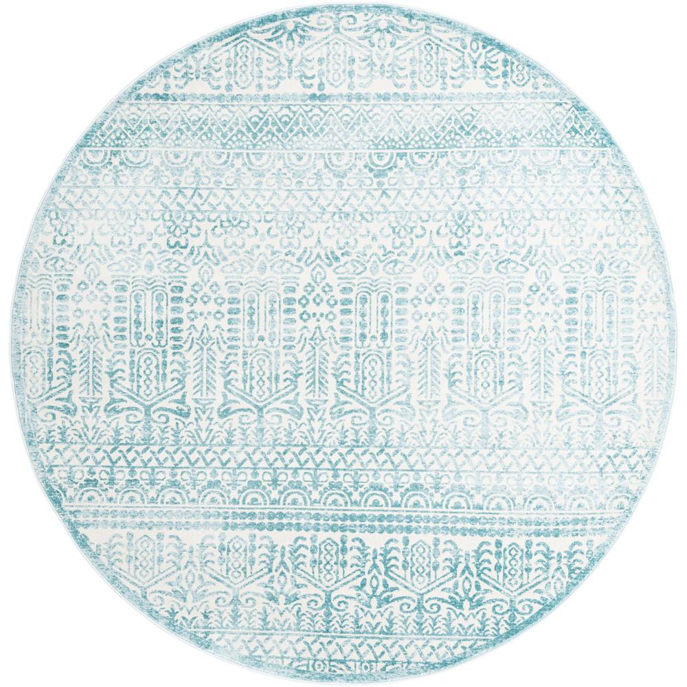 Uptown Area Rug 7' 10" x 7' 10", Round Teal. Picture 1