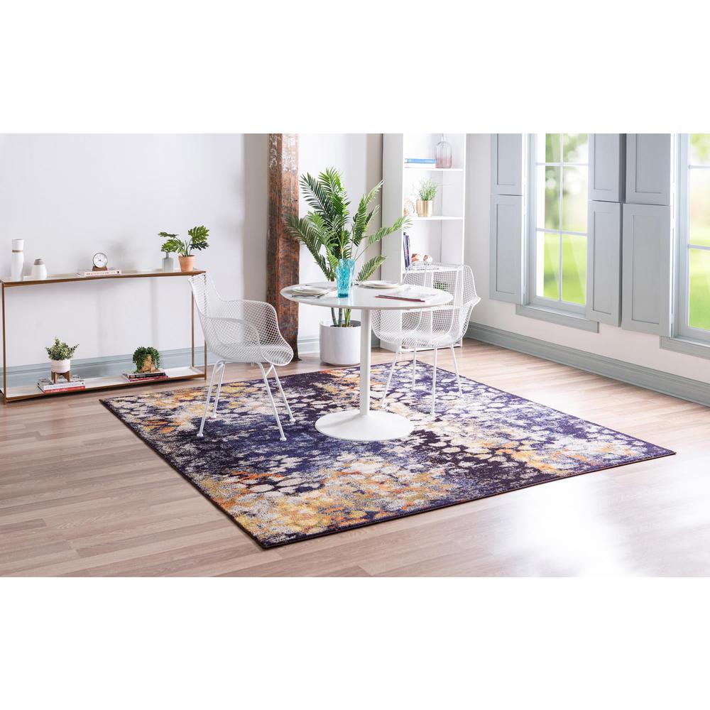 Unique Loom 8 Ft Square Rug in Navy Blue (3153448). Picture 3