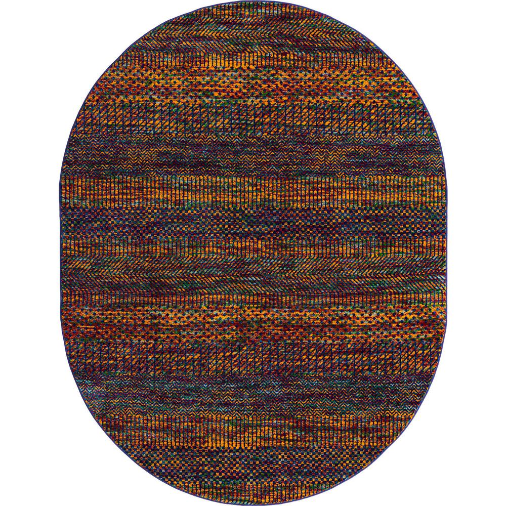 Unique Loom 8x10 Oval Rug in Multi (3160660). Picture 1