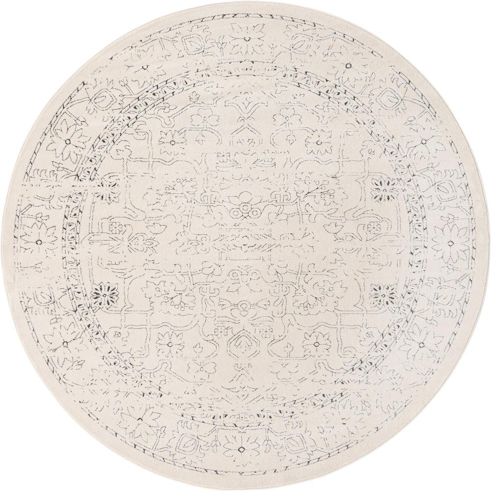 Unique Loom 8 Ft Round Rug in Ivory (3161909). Picture 1
