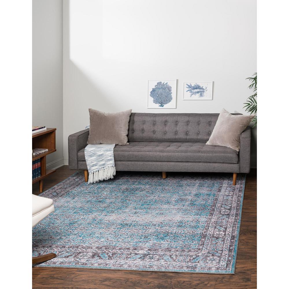 Unique Loom 7 Ft Square Rug in Blue (3161171). Picture 2