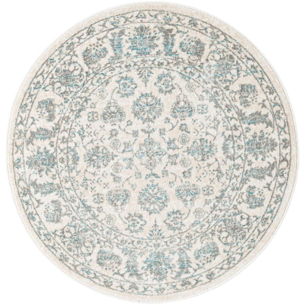 Uptown Area Rug 3' 3" x 3' 3", Round - Teal. Picture 1