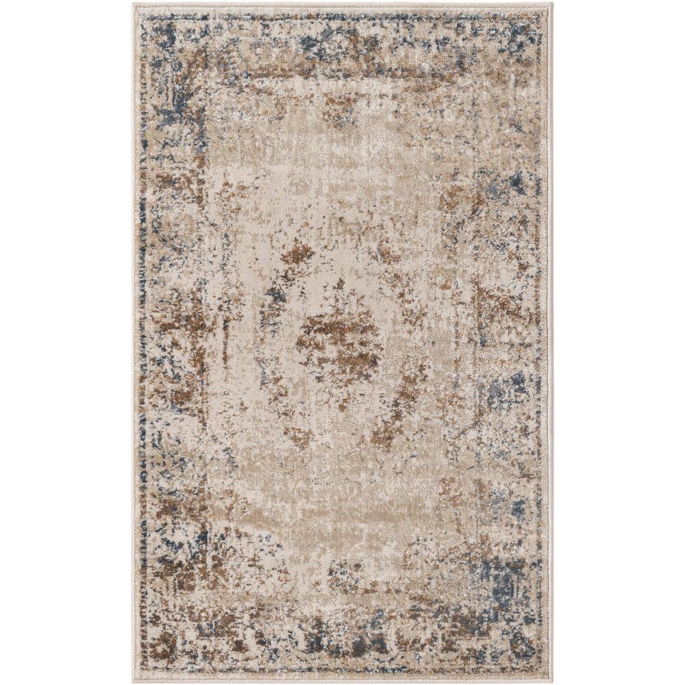 Chateau Lincoln Area Rug 2' 0" x 3' 1", Rectangular Blue Cream. Picture 1