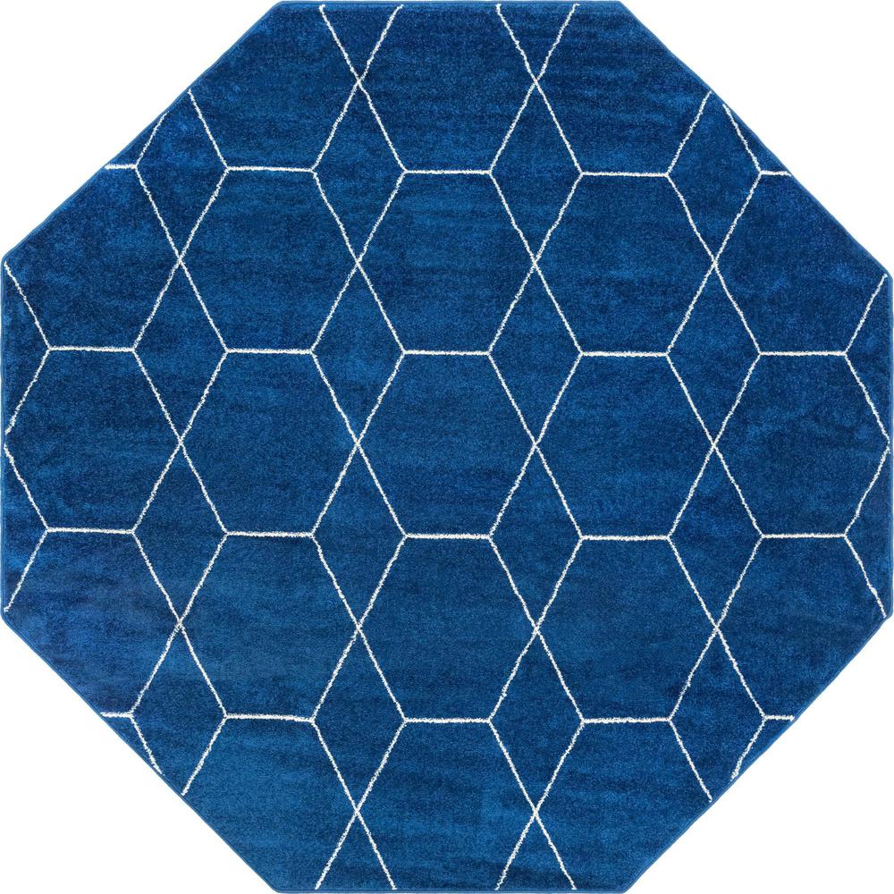 Unique Loom 8 Ft Octagon Rug in Navy Blue (3151592). Picture 1